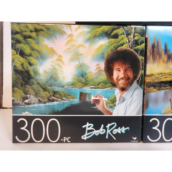 BOB ROSS 3 Puzzle Set! 300 PIECE JIGSAW PUZZLE 14"X11" FREE SHIP Barn lake water - Picture 2 of 7